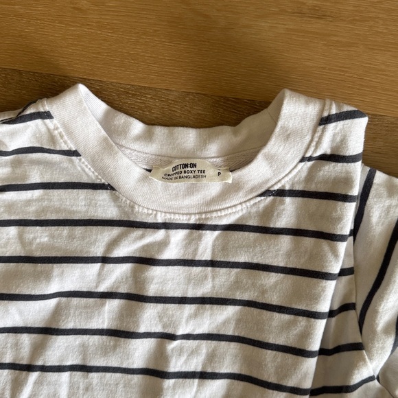 2 cotton on crop t shirts. Size small. One striped and one all gray. - Picture 3 of 3